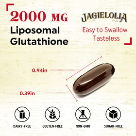 Gélules de Glutathione Liposomal Jagielolia dans un verre d'eau