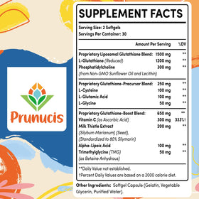 Gélules de glutathione liposomal Prunucis sur fond blanc