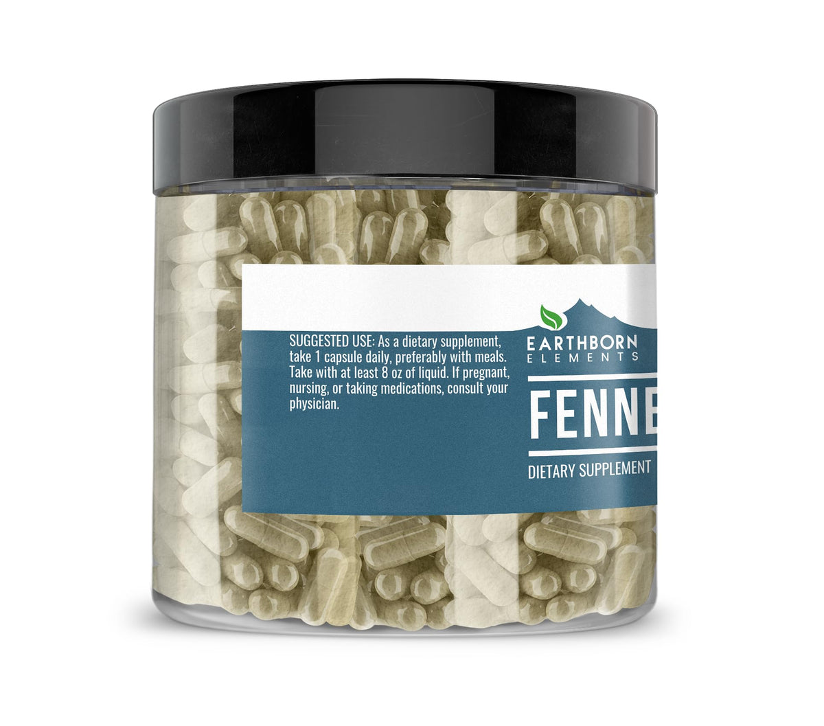 Gélules de graines de fenouil Earthborn Elements dans leur emballage