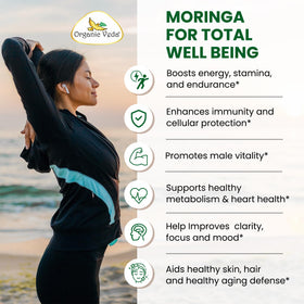 Gélules de graines de Moringa Organic Veda, 120 capsules, présentation