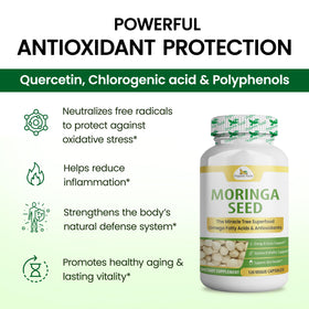 Gélules de graines de Moringa Organic Veda, prise quotidienne