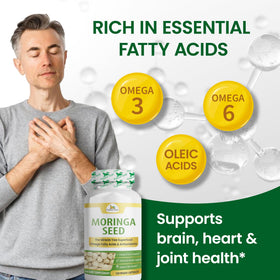 Gélules de graines de Moringa Organic Veda, vue de côté