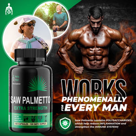 Gélules de Helix Heal Saw Palmetto pour Hommes sur une table