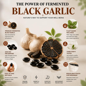 Gélules de Lanural Extrait de Ail Noir Fermenté avec étiquette