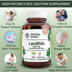 Gélules de lécithine de soja Natural Nutra sur un fond blanc