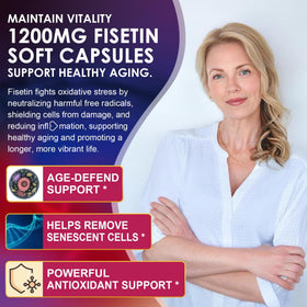 Gélules de LILICARE Fisetin 1200 mg Liposomal avec étiquette visible