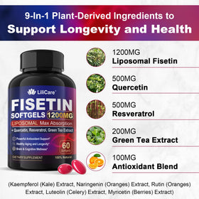 Gélules de LILICARE Fisetin 1200 mg Liposomal en main