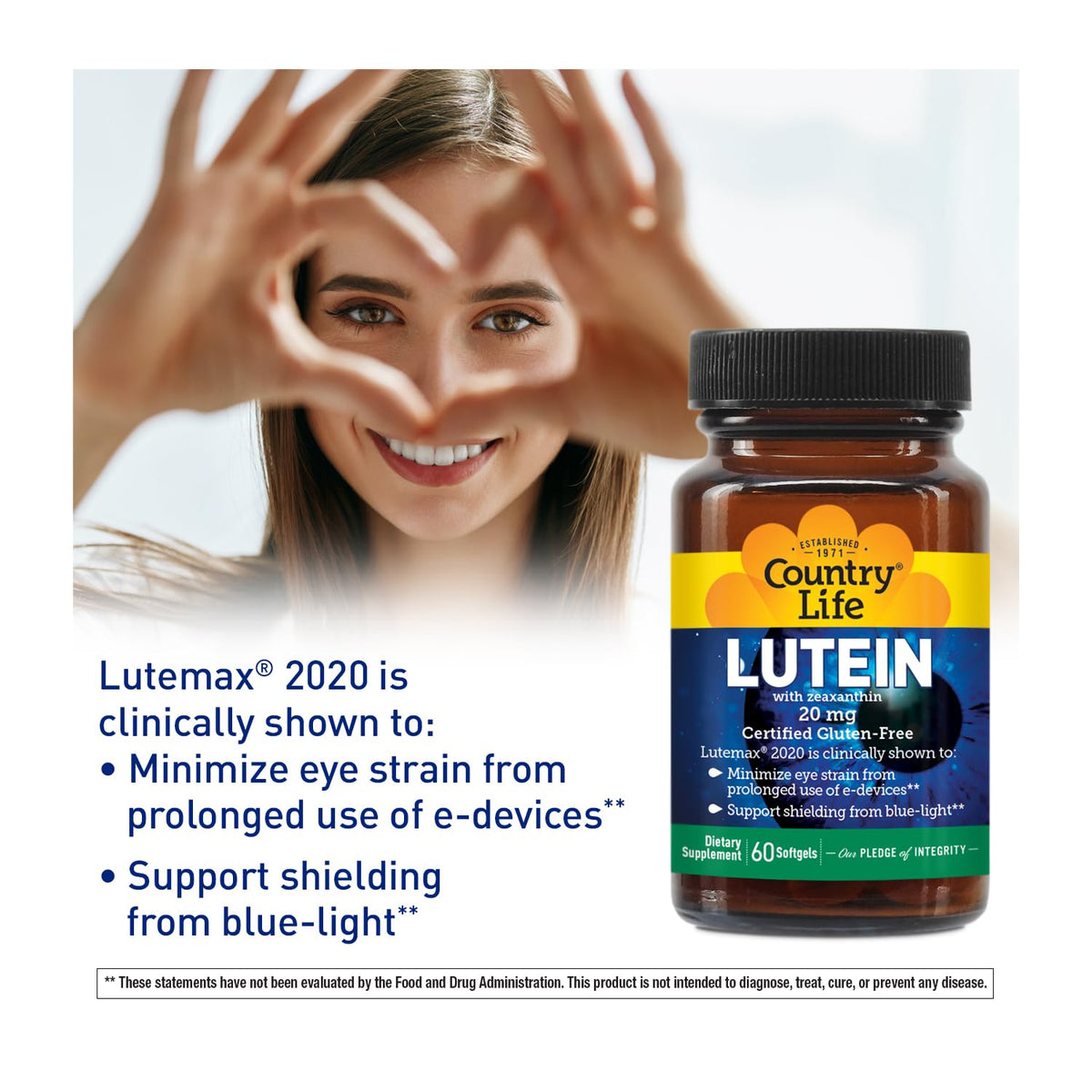Gélules de Lutein avec des appareils électroniques à proximité