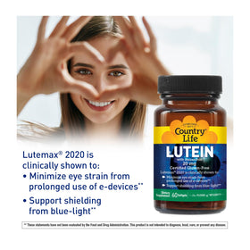 Gélules de Lutein avec des appareils électroniques à proximité