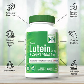 Gélules de Lutein et Zeaxanthin avec un verre d'eau