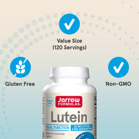 Gélules de Lutein sur une table en bois