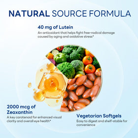 Gélules de Luteine 40mg Vitamin World dans un verre