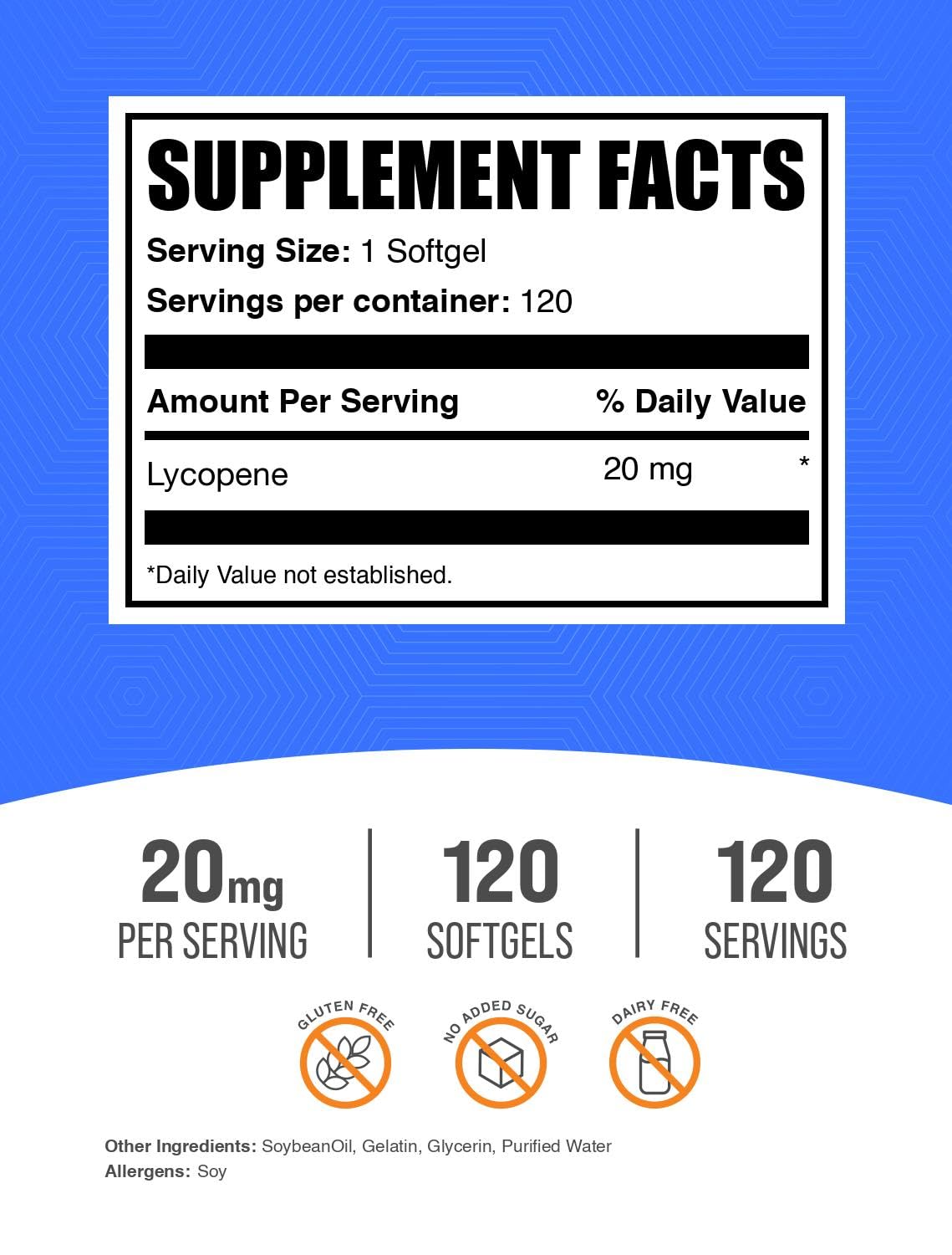 Gélules de Lycopène BulkSupplements sur une table