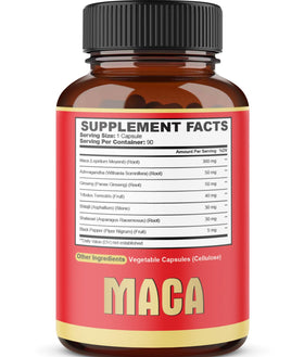 Gélules de Maca Agobi dans un verre d'eau