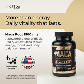 gélules de Maca Bio gflow vitamins, vue de côté