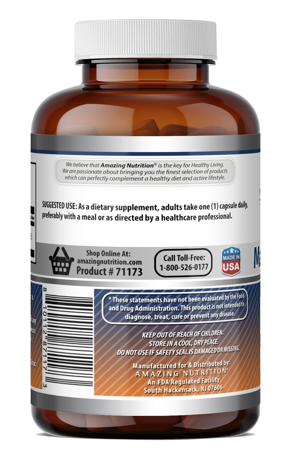 Gélules de Magnésium Amazing Nutrition prêtes à être prises