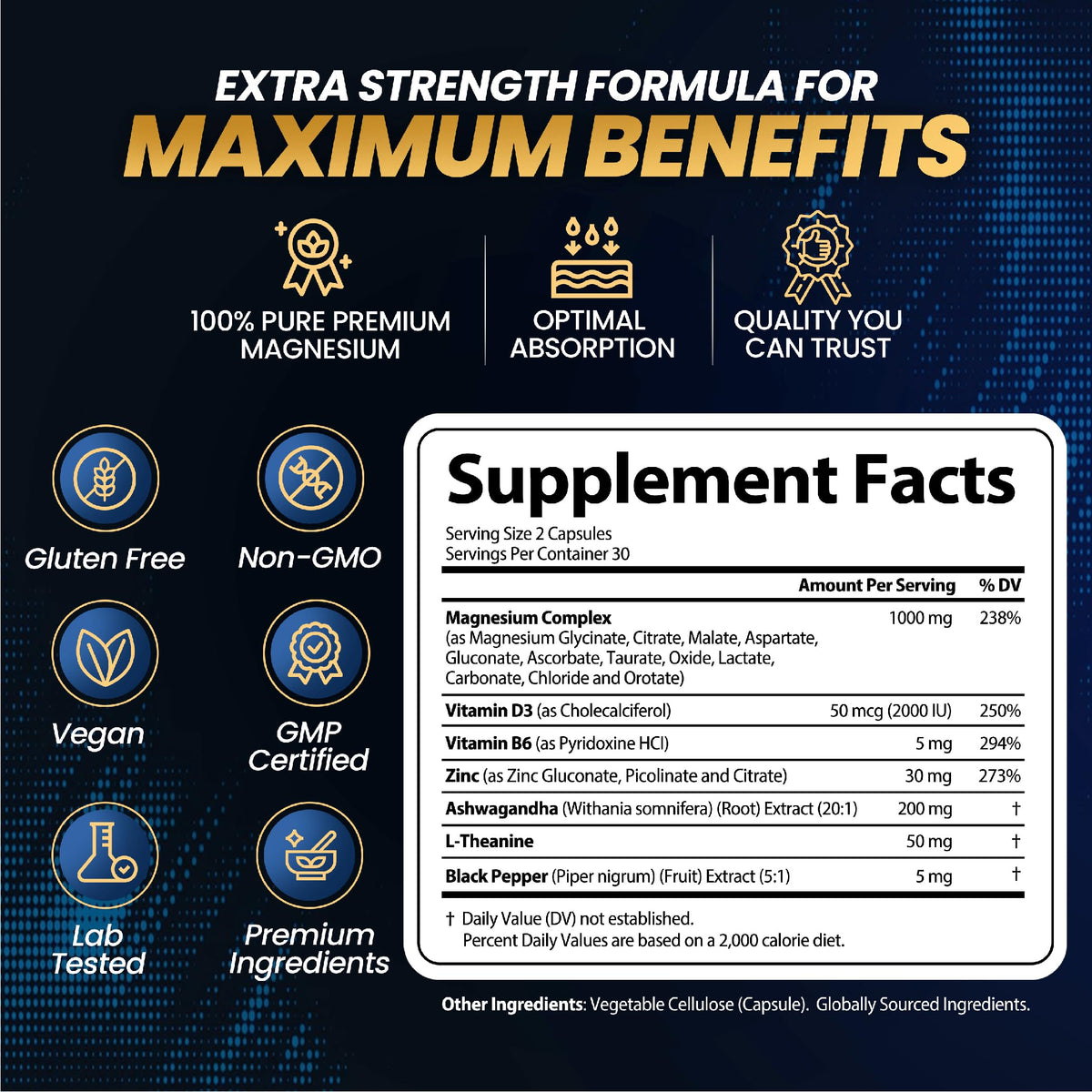 Gélules de magnésium StrongVit avec Ashwagandha