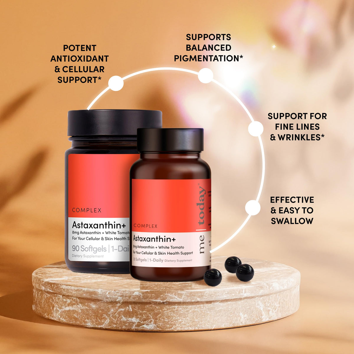 Gélules de me today Complex Astaxanthin 8mg avec une main pour la taille
