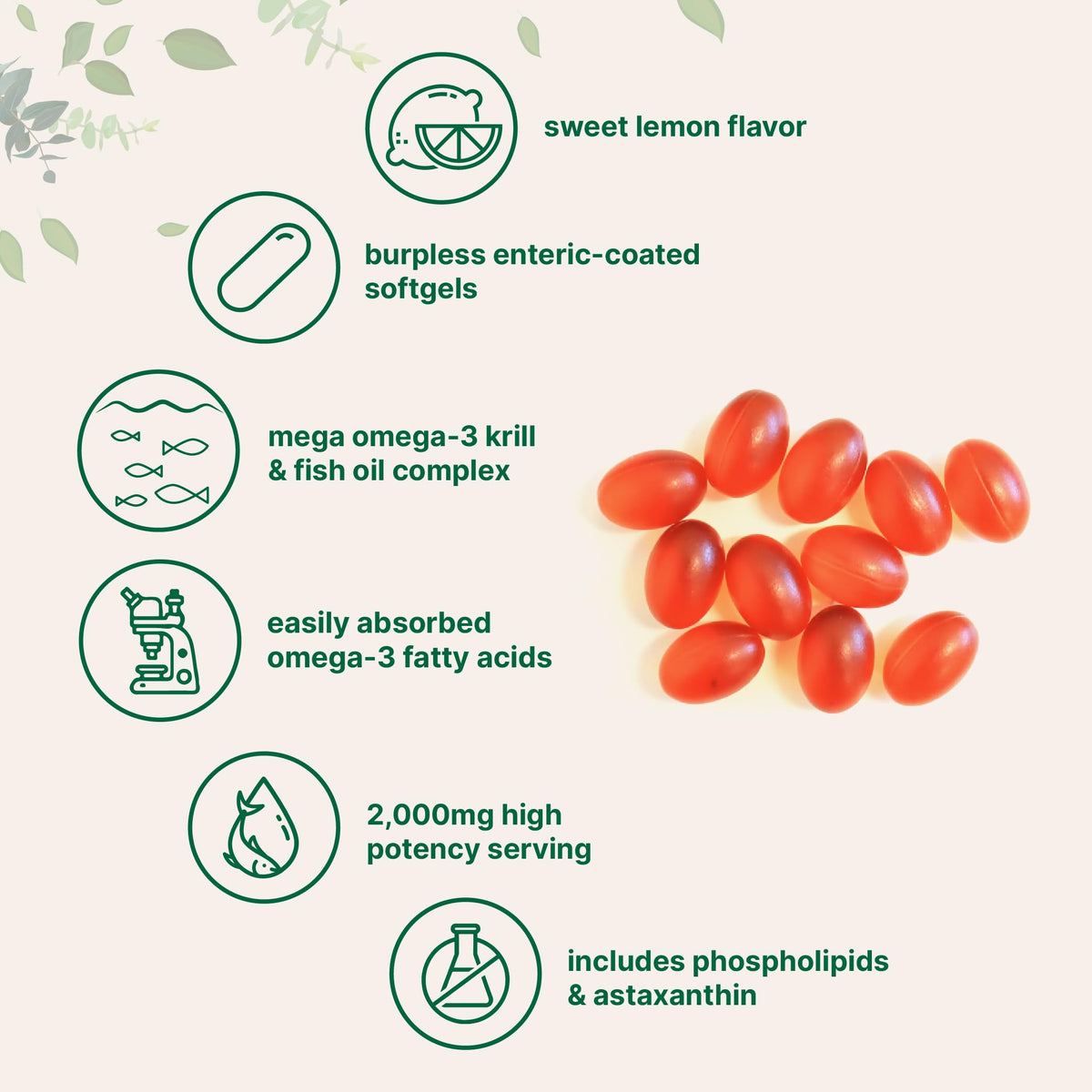 Gélules de Mega Omega-3 Krill & Fish Oil de Micro Ingredients, format de 240 gélules