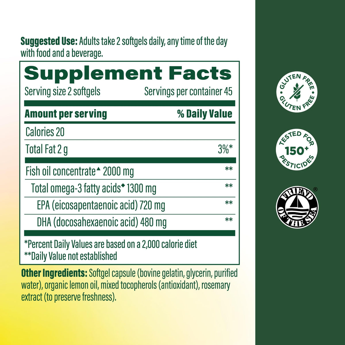 Gélules de MegaFood Omega 3 sur fond blanc