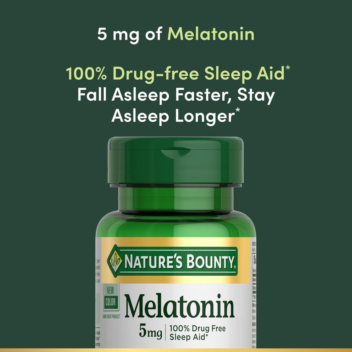 Gélules de Melatonin Nature's Bounty sur une table