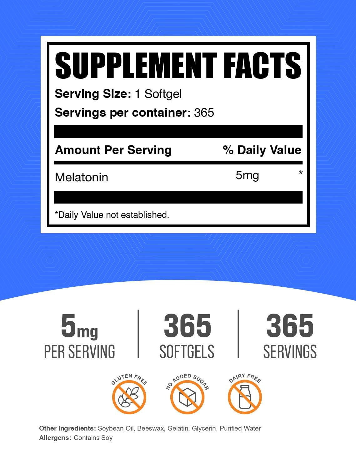 Gélules de Mélatonine 5 mg en gros plan