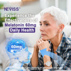 Gélules de Mélatonine NEVISS 60mg avec un verre d'eau