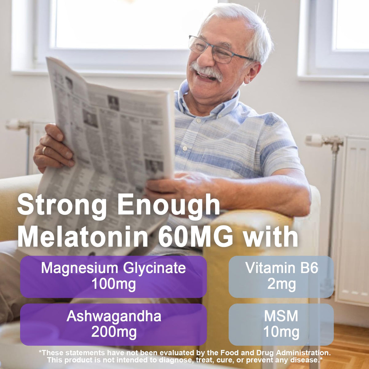 Gélules de Mélatonine NEVISS 60mg sur une surface blanche