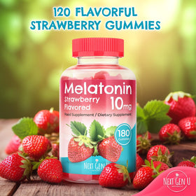 Gélules de mélatonine NGU Next Gen U, 10 mg, avec un fond de nature