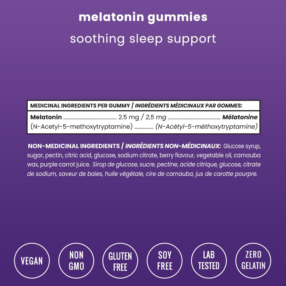Gélules de mélatonine NutraChamps sur une table en bois