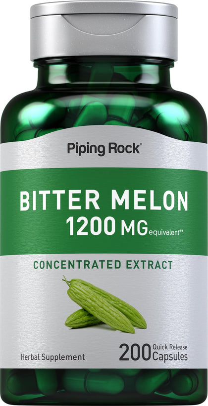 Gélules de melon amer Piping Rock 200 gélules vue de face