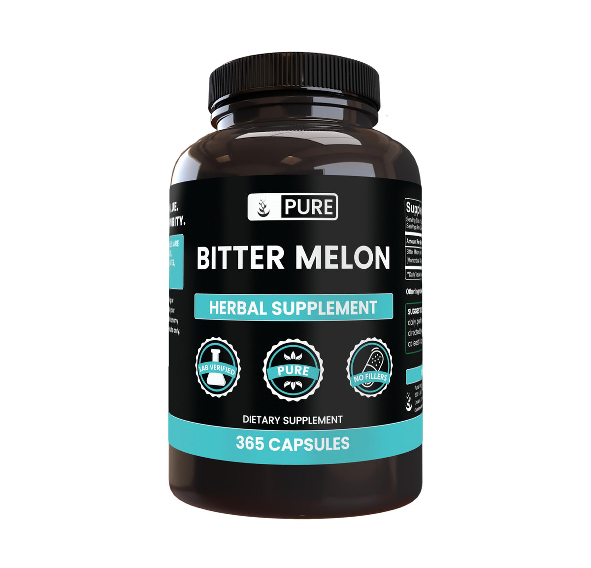 Gélules de Melon Amer PURE ORIGINAL INGREDIENTS, vue de face