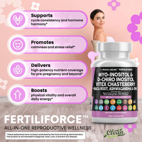 Gélules de Myo-Inositol et D-Chiro Inositol dans une cuillère