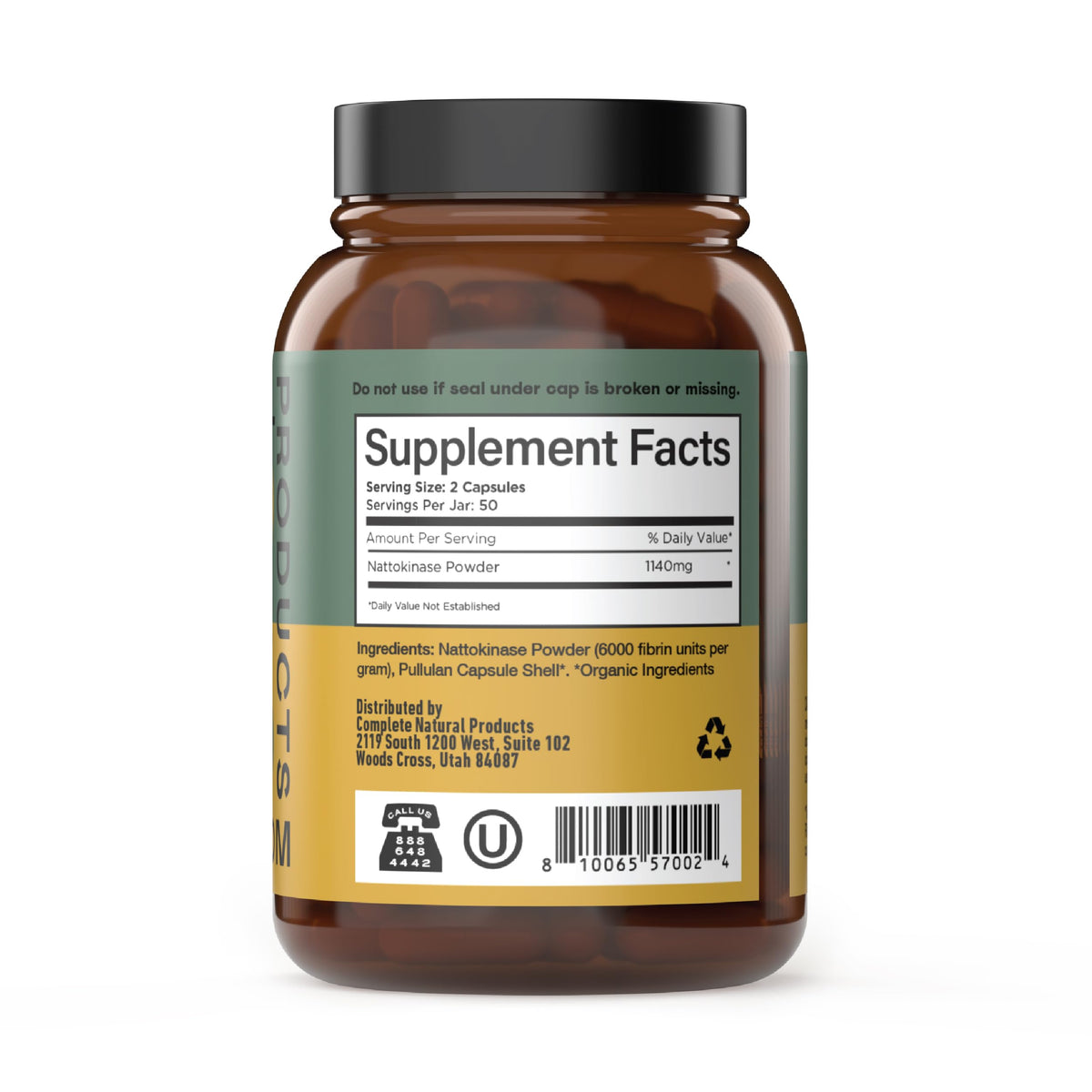 Gélules de Nattokinase 570mg sur une table