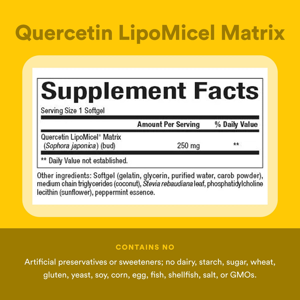 Gélules de Natural Factors Quercetin LipoMicel Matrix sur une table