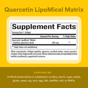 Gélules de Natural Factors Quercetin LipoMicel Matrix sur une table