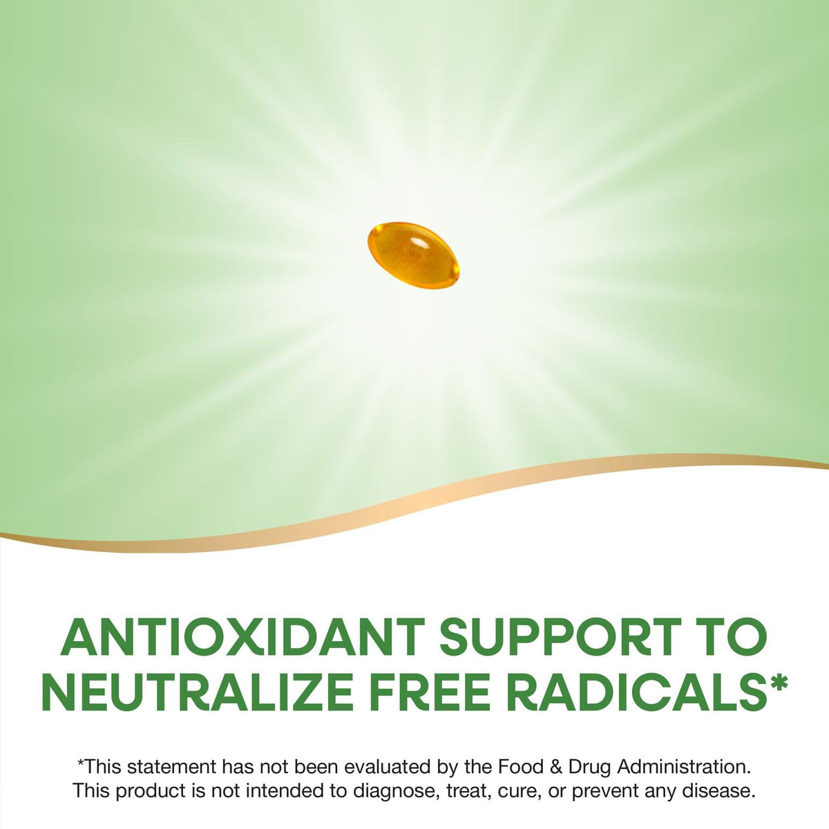 Gélules de Nature's Way Vitamine E D-Alpha Tocophérol sur fond blanc