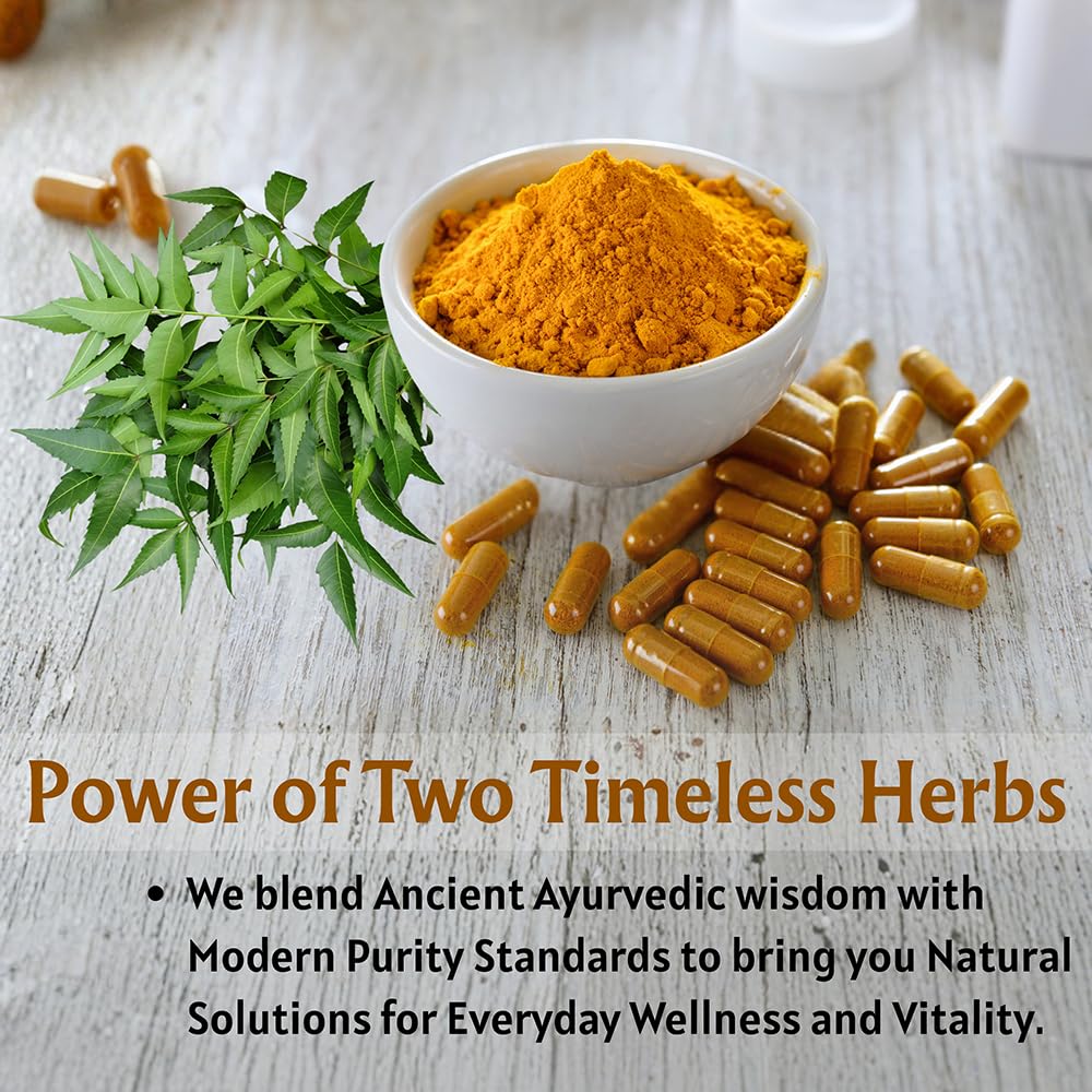 Gélules de Neem et Curcuma Ireya Ayurveda avec composition affichée