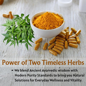 Gélules de Neem et Curcuma Ireya Ayurveda avec composition affichée