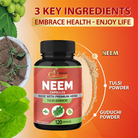 Gélules de Neem Organic Cadane avec ingrédients naturels