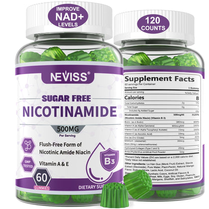 Gélules de Nicotinamide 500mg de NEVISS avec emballage frontale
