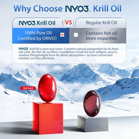 Gélules de NYO3 Huile de Krill sur un fond neutre