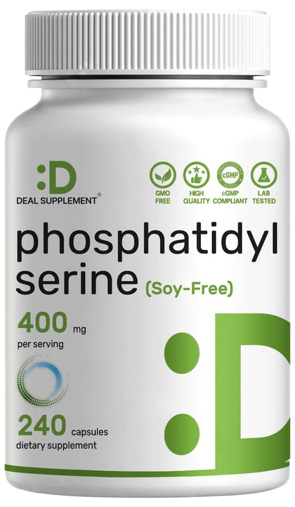 Gélules de phosphatidylsérine 400mg en bouteille vue de face