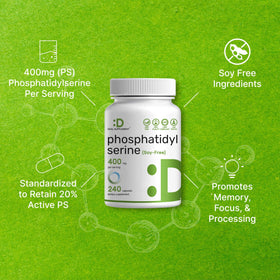 Gélules de phosphatidylsérine 400mg prêtes à être prises