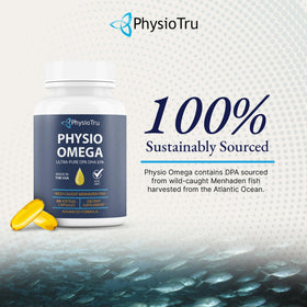 Gélules de PhysioTru Omega 3 2400mg dans un verre d'eau
