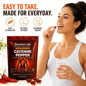 Gélules de poivre cayenne Sovexa Lab sur une table en bois