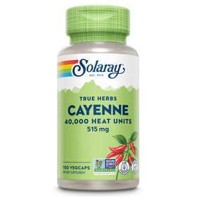 Gélules de poivre de Cayenne Solaray 100 unités, vue de face