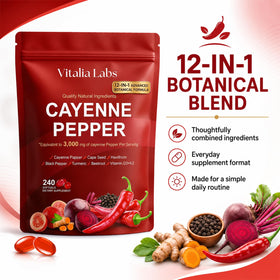 Gélules de poivre de cayenne Vitalia avec ingrédients naturels