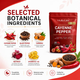 Gélules de poivre de cayenne Vitalia prêtes à être consommées