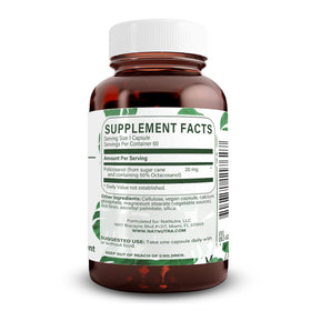 Gélules de Policosanol 20mg Natural Nutra sur fond blanc